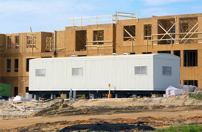 office trailers and equipment rental at a construction site in Seal Beach